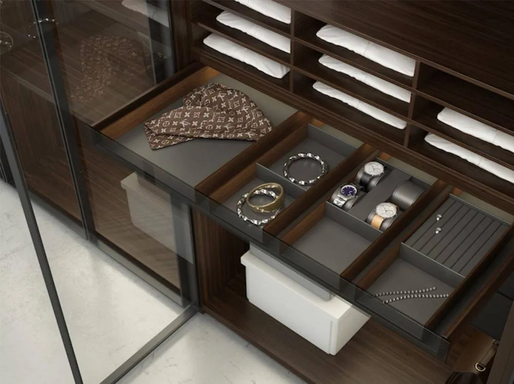 Wardrobe materials and finishes